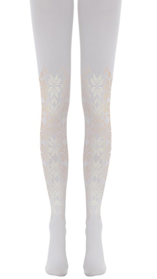 Tights - Snowflakes Cream