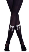 Tights - Silver Bow Black
