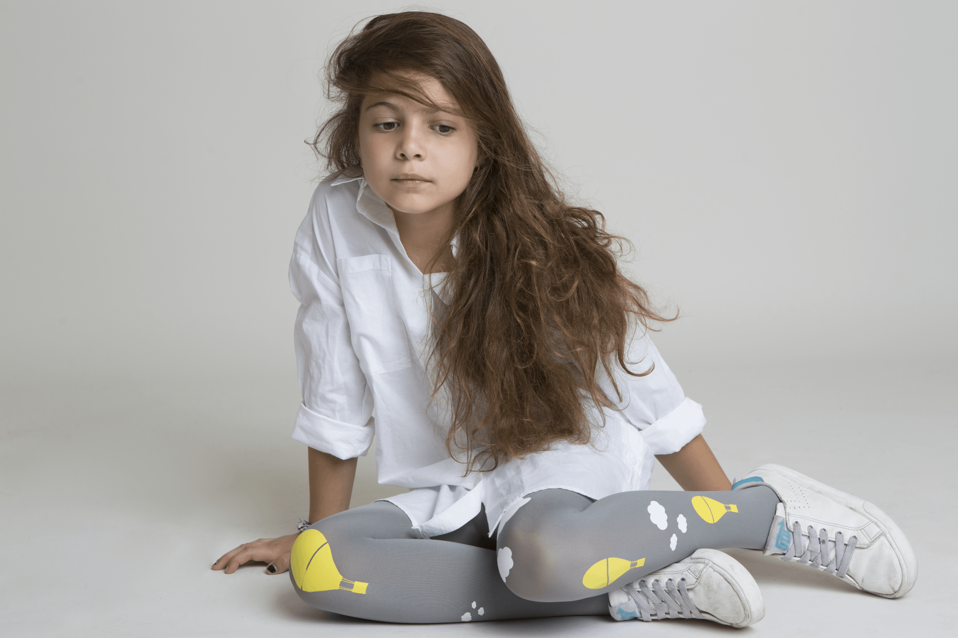 Kids Tights - Hot Air Balloon Grey