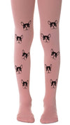 Kids Tights - French Bulldogs Pink