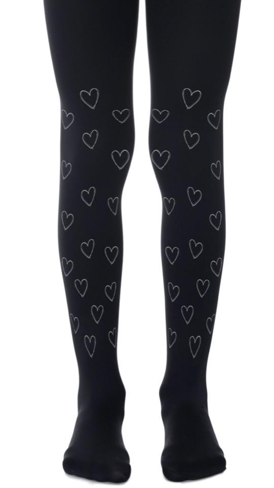 Black Heart Pattern Tights, Accessories